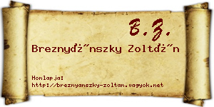 Breznyánszky Zoltán névjegykártya